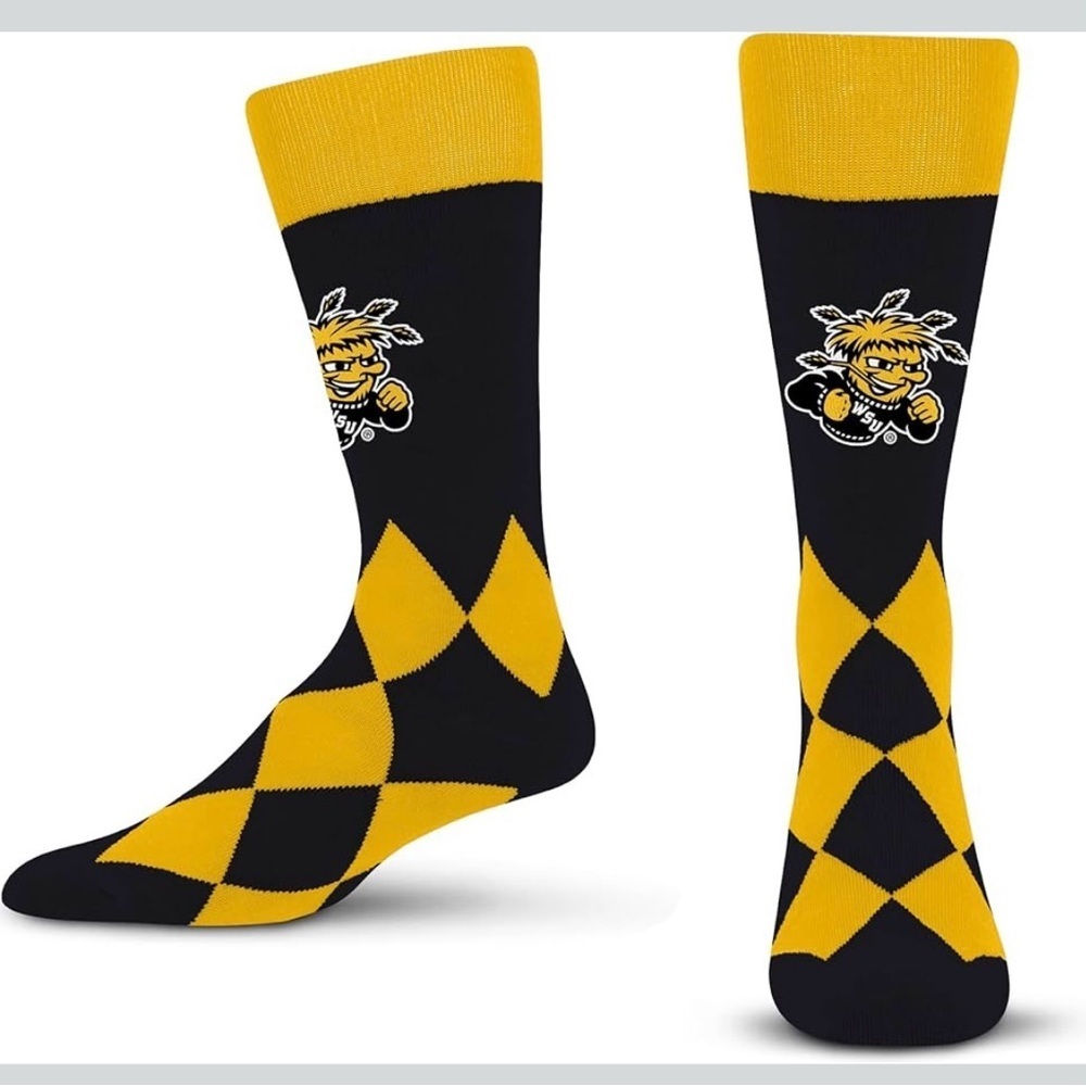 For Bare‎ Feet Big Diamond Socks Wichita State Shockers Size OSFM NEW